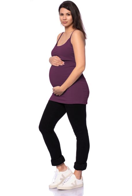 107 BASIC nursing top with spaghetti straps extra long (burgundy)