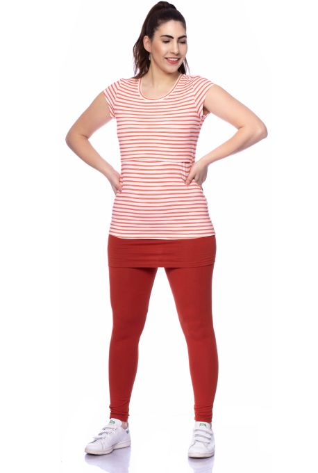 NERO Umstands- und Stillshirt (Koralle offwhite Streifen)
