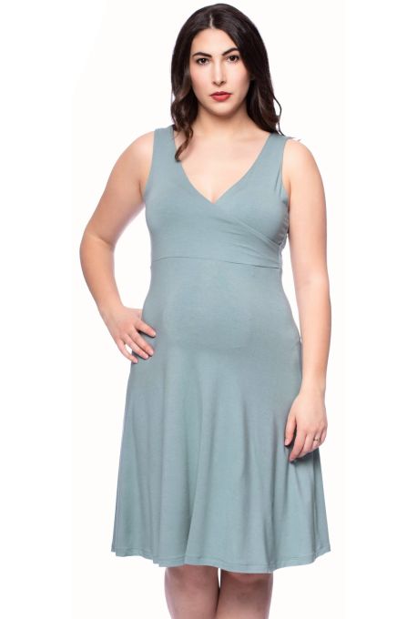 Cache-Coeur Umstands- und Stillnachthemd aus TENCEL™ Modal (antikgrün)