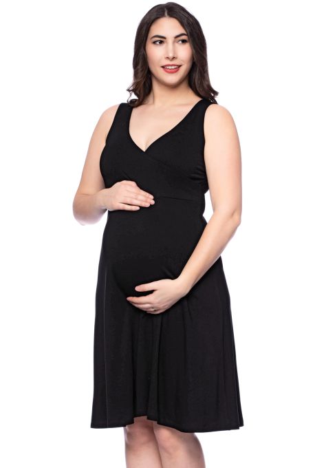 Cache-Coeur maternity and nursing nightgown made of bamboo viscose (black)