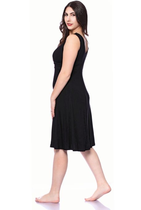 Cache-Coeur maternity and nursing nightgown made of bamboo viscose (black)