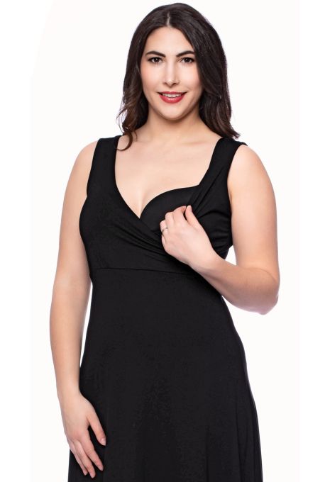 Cache-Coeur maternity and nursing nightgown made of bamboo viscose (black)