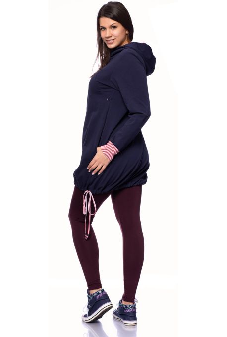 FRIEDA Umstands-Stillhoodiekleid (marine)