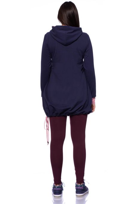 FRIEDA Umstands-Stillhoodiekleid (marine)