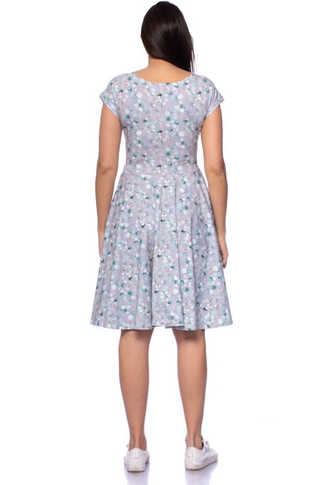 EMMA Umstands- und Stillkleid (Eukalyptusblätter - hellgrau)