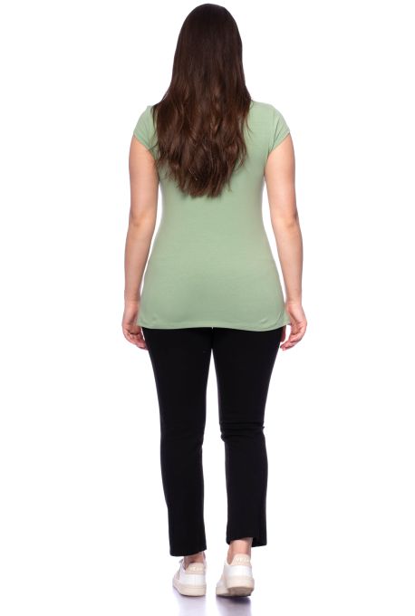 108 BASIC maternity and nursing shirt V-neck short-sleeved (mint green)