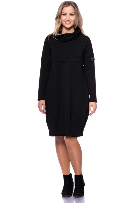 BABETT warmes Umstands-und Stillkleid aus Bio Baumwolle (schwarz)