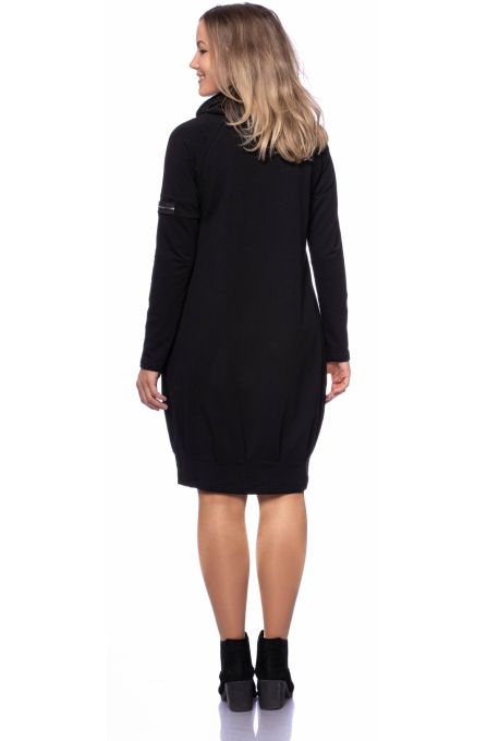 BABETT warmes Umstands-und Stillkleid aus Bio Baumwolle (schwarz)