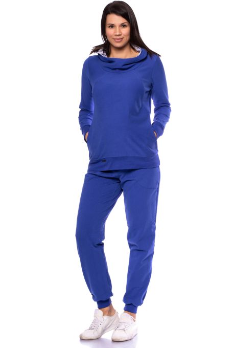 BIBO Umstands- und Stillpullover aus Bio Baumwolle (kobaltblau)