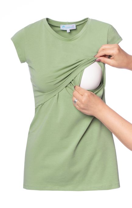 103 BASIC Umstands- und Stillshirt Rundhals kurzarm (mintgrün)