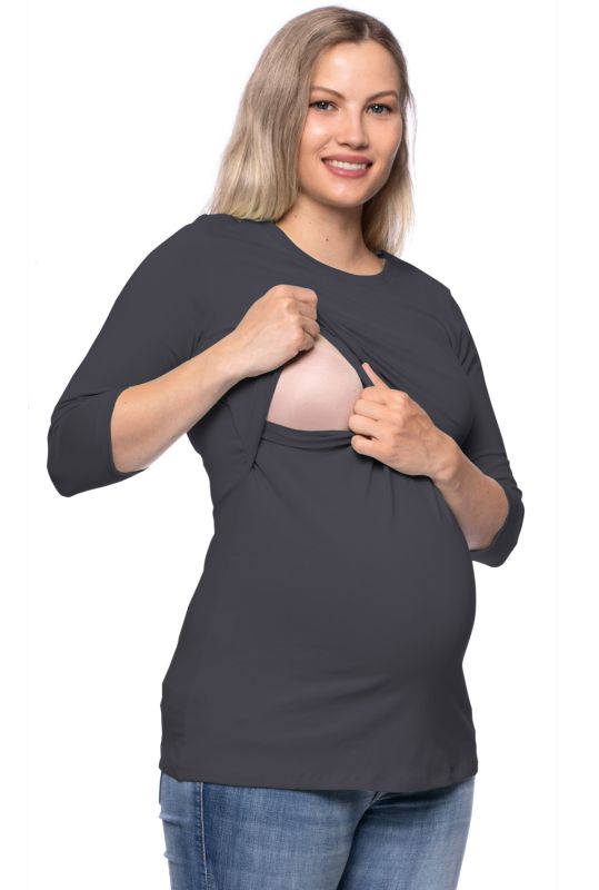 103 BASIC Umstands- und Stillshirt 3/4 Arm (anthrazit)