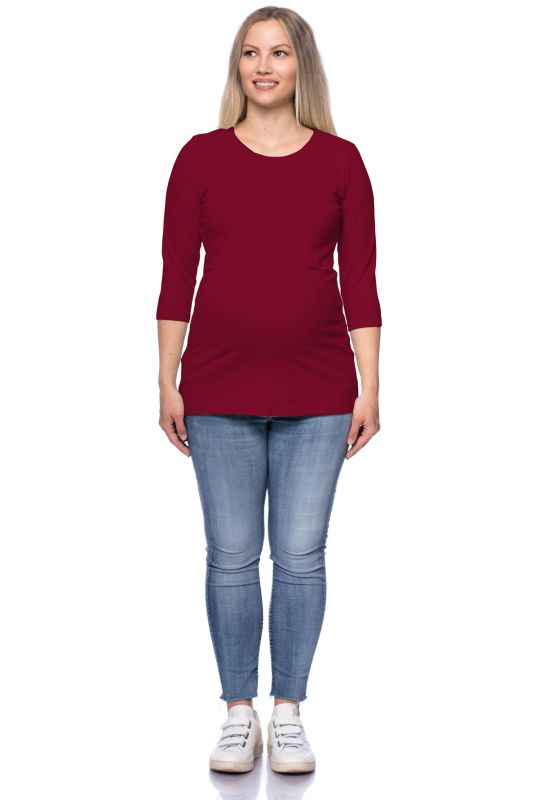 103 BASIC Umstands- und Stillshirt 3/4 Arm (bordeaux)