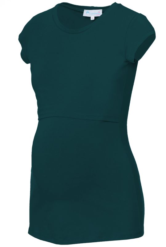 103 BASIC Umstands- und Stillshirt Rundhals kurzarm (flaschengrün)