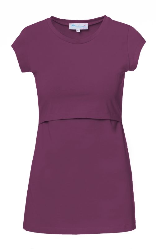 103 BASIC maternity and nursing shirt round neck short-sleeved (burgundy)
