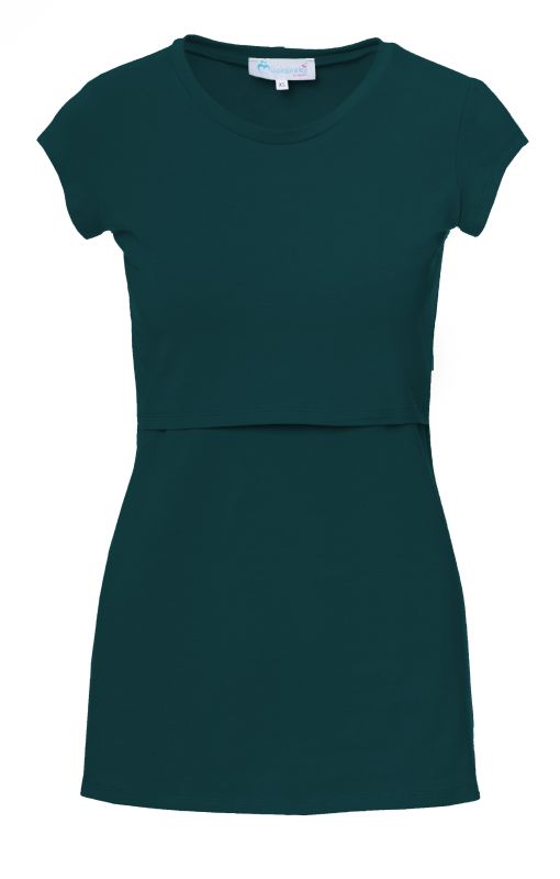 103 BASIC Umstands- und Stillshirt Rundhals kurzarm (flaschengrün)