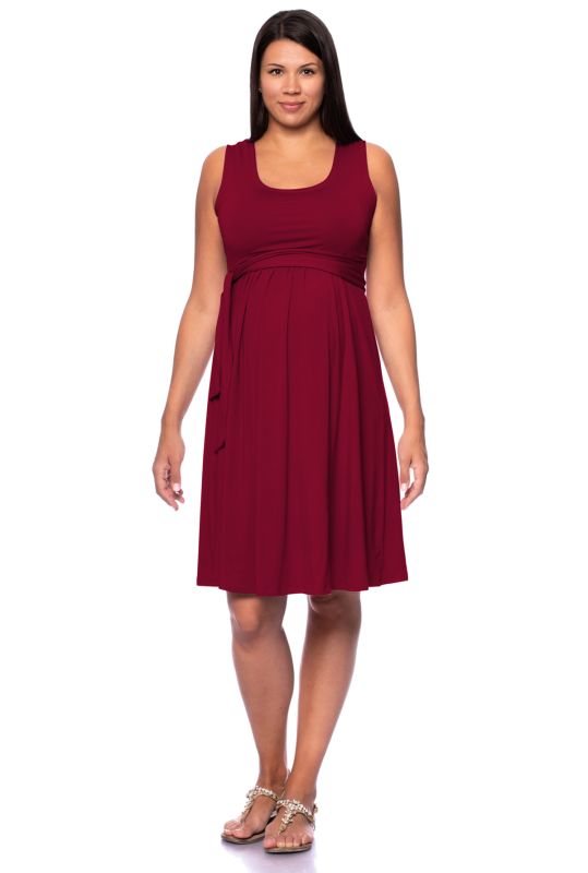 104 Basic ärmelloses Umstands- und Stillkleid (bordeaux)