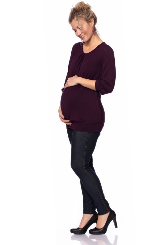 AMELIE Umstands-& Stillbluse (aubergine)