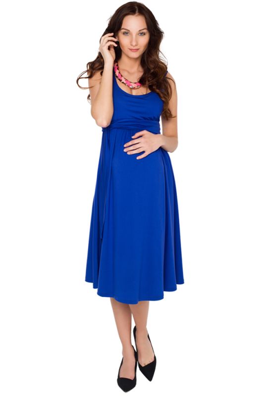 104 Basic ärmelloses Umstands- und Stillkleid (kobaltblau)