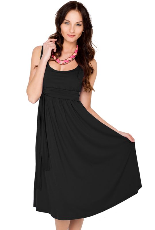 104 Basic ärmelloses Umstands- und Stillkleid  (schwarz)