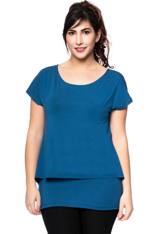 APRIL Zweilagiges Umstands- und Stillshirt aus Modal (aqua)