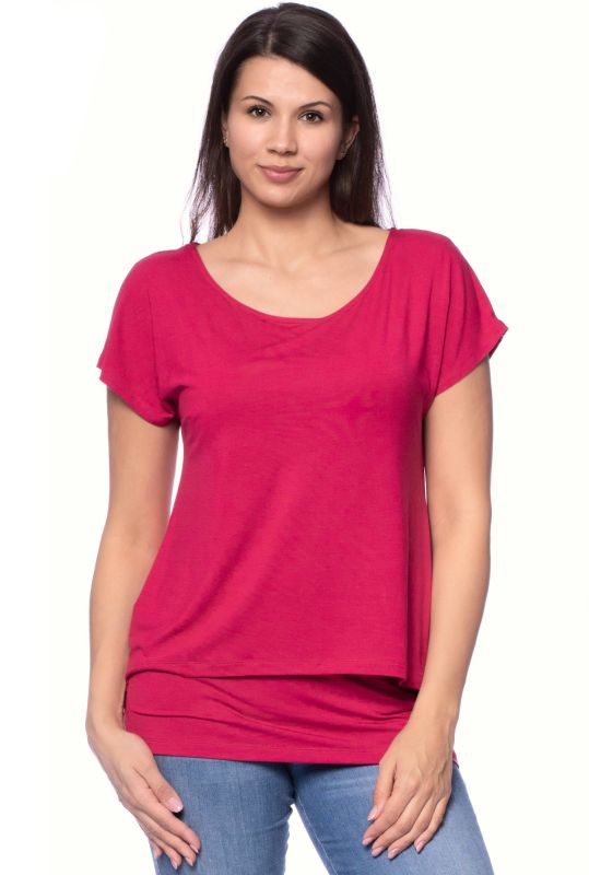 APRIL Zweilagiges Umstands- und Stillshirt (fuchsia)