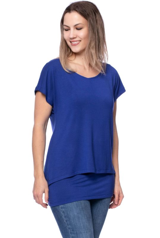 APRIL Zweilagiges Umstands- und Stillshirt (kobaltblau)