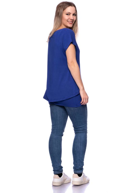 APRIL Zweilagiges Umstands- und Stillshirt (kobaltblau)