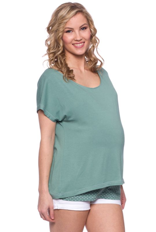 APRIL Zweilagiges Umstands- und Stillshirt (mint/Pünktchen)