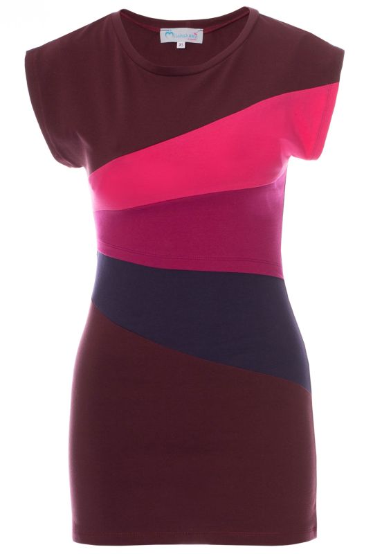 KYRA Umstands- und Stillshirt Colour-Block (aubergine)