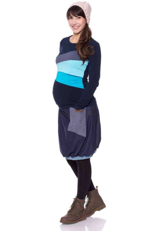 KYRA langarm Umstands- und Stillshirt (Colour-Block-Look)