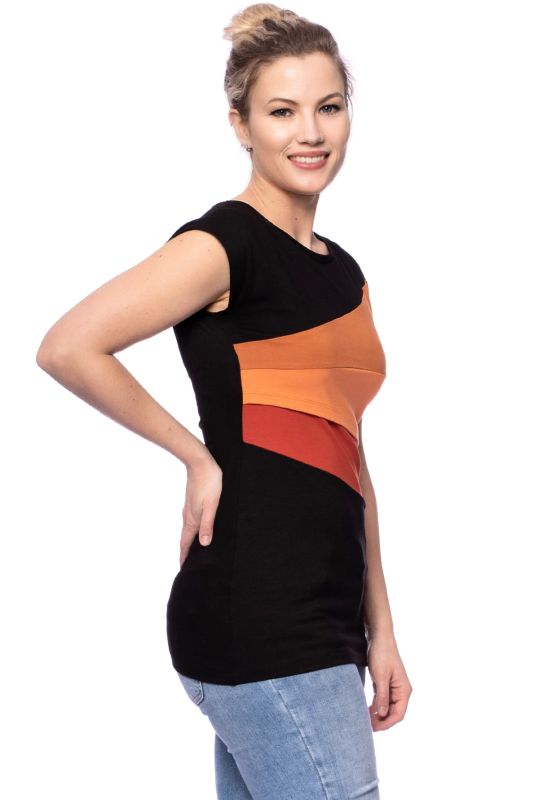 KYRA Umstands- und Stillshirt (schwarz / orange)