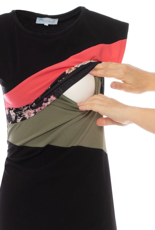 KYRA Umstands- und Stillshirt (schwarz Colour-Block)