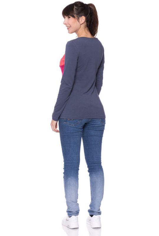 KYRA langarm Umstands- und Stillshirt (Colour-Block-Look)