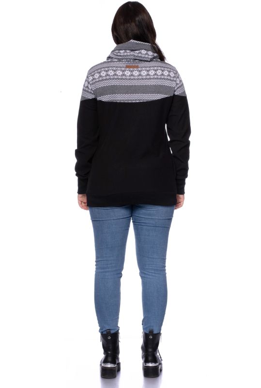ALAN Umstands- und Stillpullover aus Bio Baumwolle (schwarz mit Norwegermuster grau)