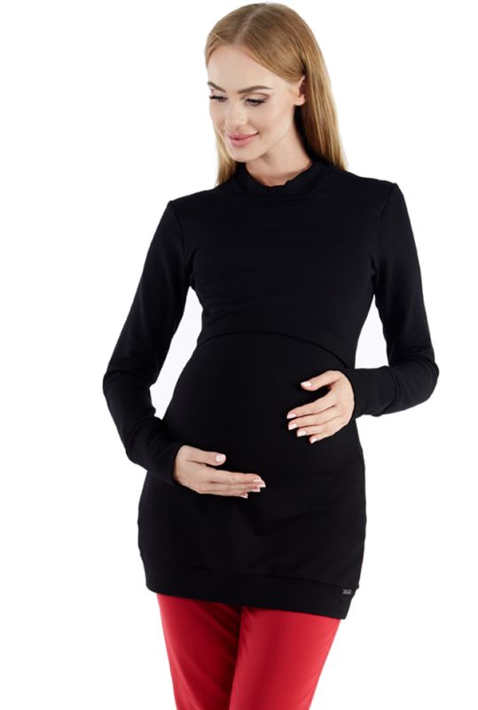 Leichter Basic Umstands- und Stillpullover mit Stehkragen
