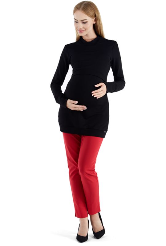 Leichter Basic Umstands- und Stillpullover mit Stehkragen