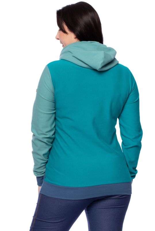 LILAN warmer Umstands- und Stillpullover Hoodie aus softer Bio Baumwolle (jeans/petrol/pastellmint)