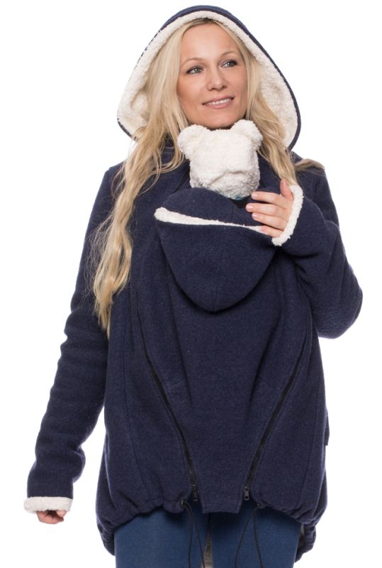 ENA Winter Wollwalk Tragejacke/Umstandsjacke (Merinowolle) gefüttert - 100 % made in Germany