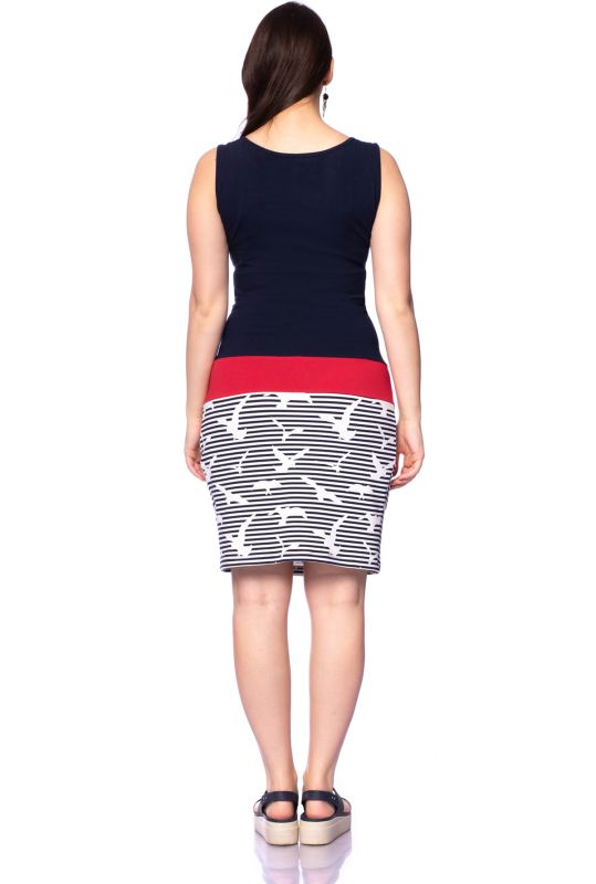 ANTONIA BIO Kleid maritim (Möwe marine/gestreift)