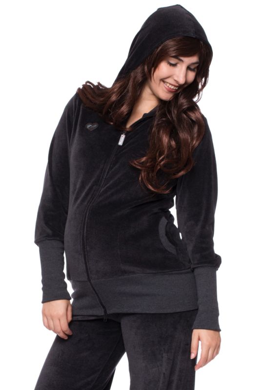 IGA Nicki Jacke aus reiner Bio Baumwolle (schwarz)