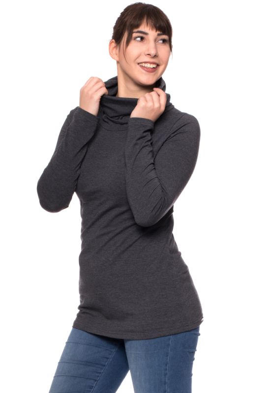 TSC COMO doppellagiges Basic Rollkragenpullover (anthrazitmeliert)