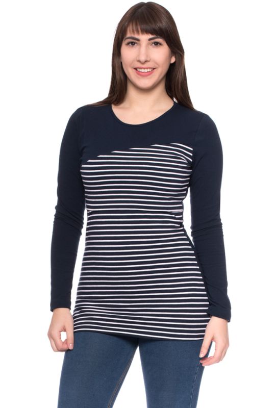 BRUNO Shirt Langarm Umstands- und Stillshirt (Streifen)