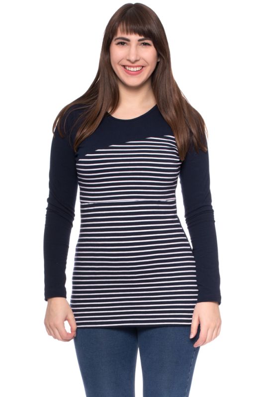 BRUNO Shirt Langarm Umstands- und Stillshirt (Streifen)