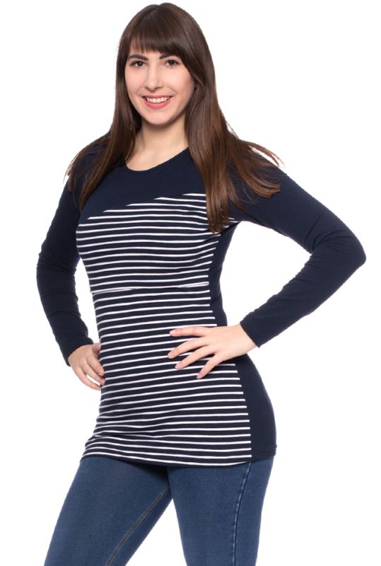 BRUNO Shirt Langarm Umstands- und Stillshirt (Streifen)