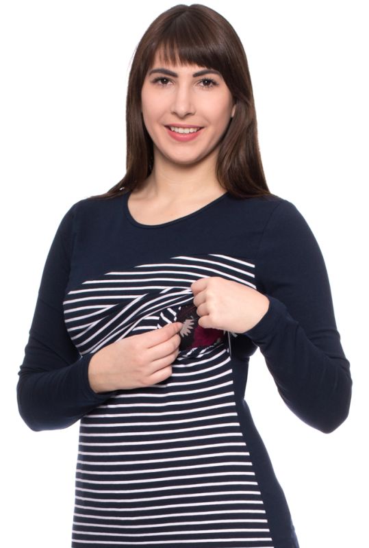 BRUNO Shirt Langarm Umstands- und Stillshirt (Streifen)
