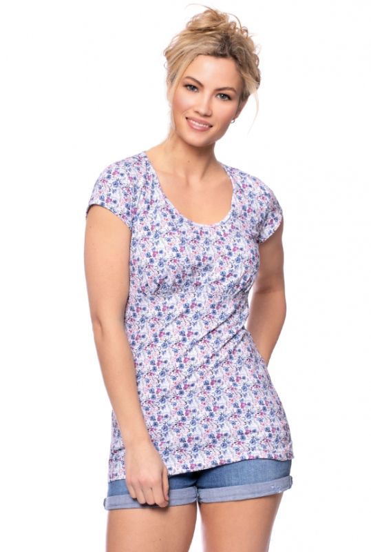 LOUNA Umstands-& Stillshirt kurzarm (MINI Josie Meadow Floral blau)