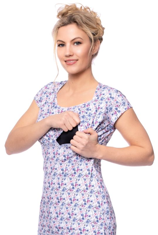 LOUNA Umstands-& Stillshirt kurzarm (MINI Josie Meadow Floral blau)