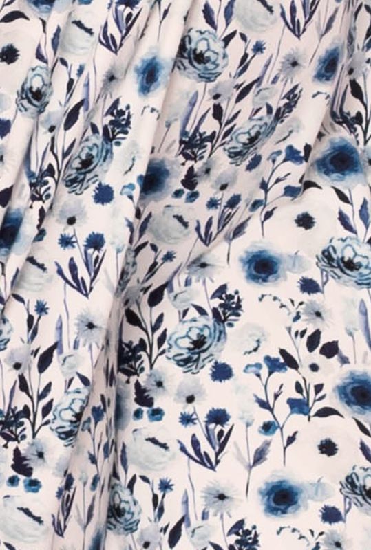POPPY Umstands- und Stillkleid aus Bio Baumwolljersey (Flowergarden blau)