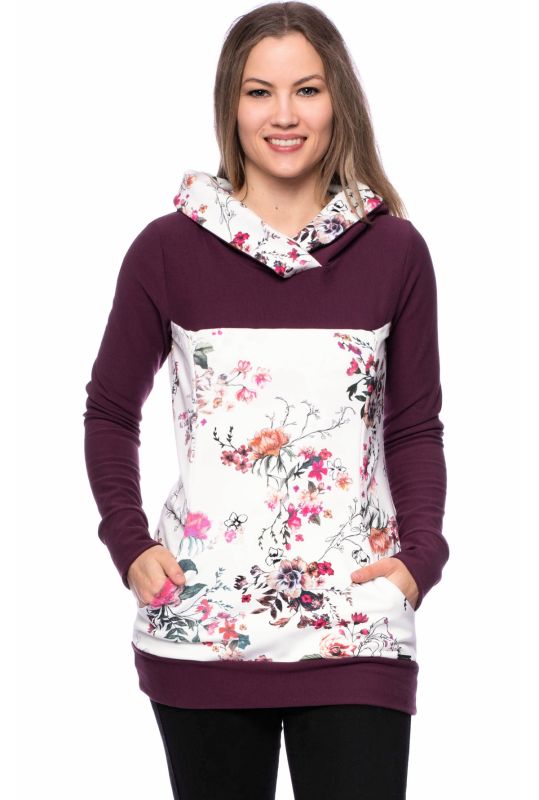 JUNA Kapuzenpullover aus Bio Baumwolle (aubergine)