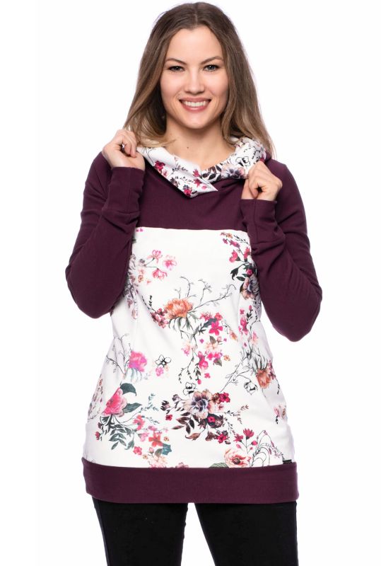 JUNA Kapuzenpullover aus Bio Baumwolle (aubergine)